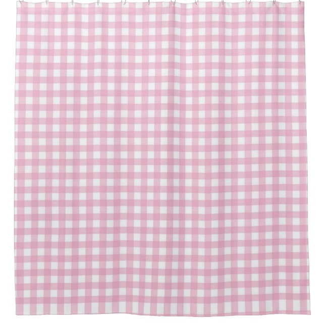 Hübsch Pink Gingham Karo Pattern Duschvorhang (Vorderseite)