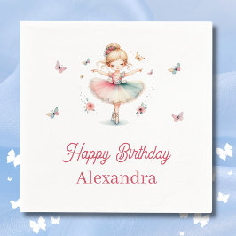Hübsch Pink Girl Ballerina Geburtstagsparty Serviette