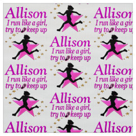 HÜBSCH PINK GIRL RUNNER PERSONALISIERT FABRIC STOFF