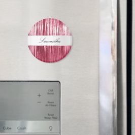 Hübsch Pink Glam Tinsel Streifen Magnet