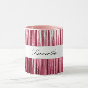 Hübsch Pink Glam Tinsel Streifen Tasse