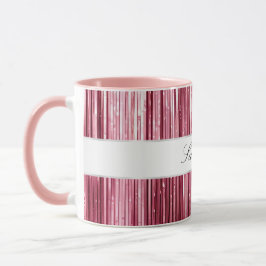 Hübsch Pink Glam Tinsel Streifen Tasse