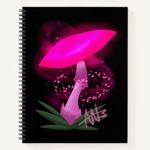 Hübsch Pink Glows Mushroom Spirale Notizbuch