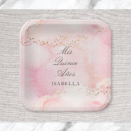 Hübsch Pink + Gold Quinceañera Mis Quince Años Pappteller