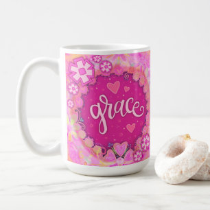 Hübsch Pink Grace Inspiriere One Word Art Kaffeetasse