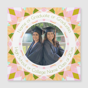 Hübsch Pink Green Abschluss Keepake Foto Geschenk Magnetkarte