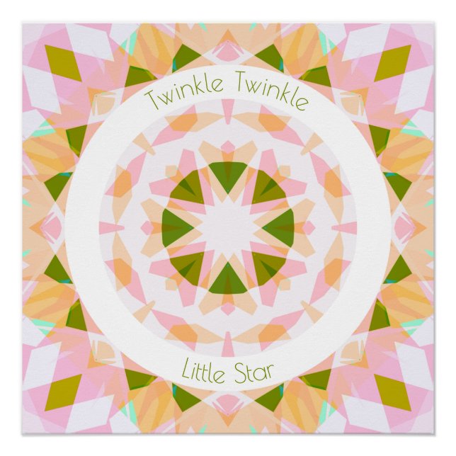 Hübsch Pink Green Twinkle Little Star Baby Kinderz Poster (Vorderseite)