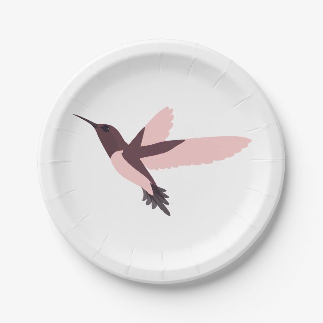 Hübsch Pink Hummingbird Pappteller (Vorderseite)