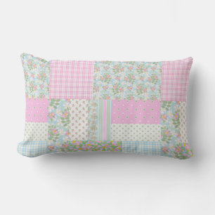 Hübsch Pink Hund Rose Imitate Patchwork Lumbar Pil Lendenkissen