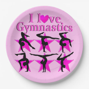 HÜBSCH PINK I LIEBE GYMNASTICS PAPIERTELLER