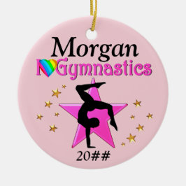 HÜBSCH PINK I LIEBE GYMNASTICS PERSONALISIERUNG KERAMIK ORNAMENT