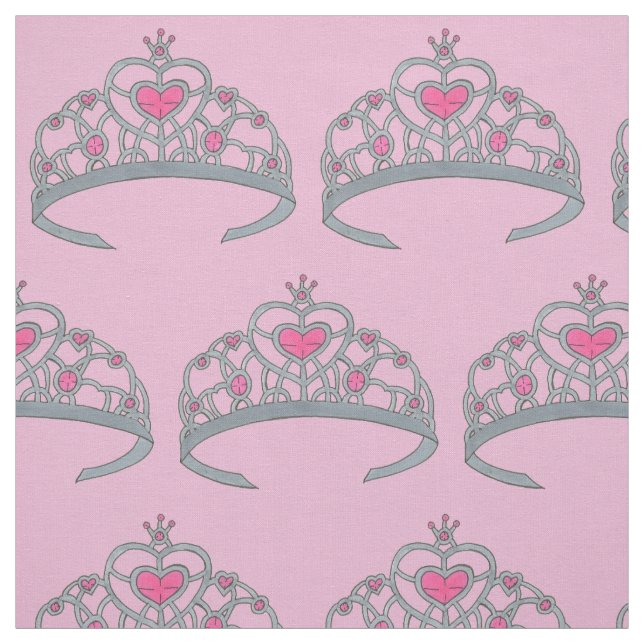 Hübsch Pink Jewel Princess Tiara Crown Royalty Gem Stoff (Muster)