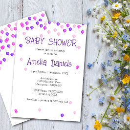 Hübsch Pink Lila Balloon Kinderdusche Einladung