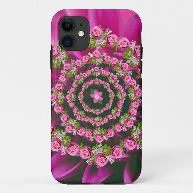 Hübsch Pink Lila Green Garden Blume Weihnachten Case-Mate iPhone Hülle (Rückseite)