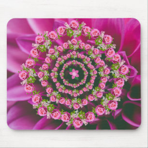 Hübsch Pink Lila Green Garden Blume Weihnachten Mousepad