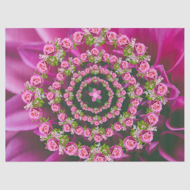 Hübsch Pink Lila Green Garden Blume Weihnachten Seidenpapier (Vorderseite)