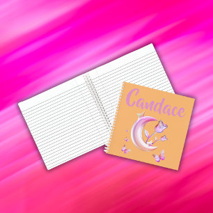 Hübsch Pink-Mond, Schmetterling, Blütenblume - Mon Notizbuch