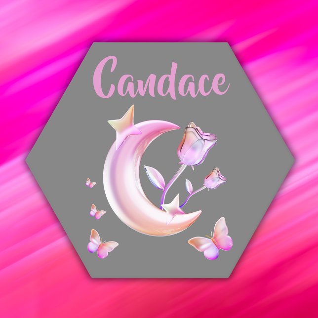 Hübsch Pink-Mond, Schmetterling, Blütenblume - Mon Untersetzer (Von Creator hochgeladen)