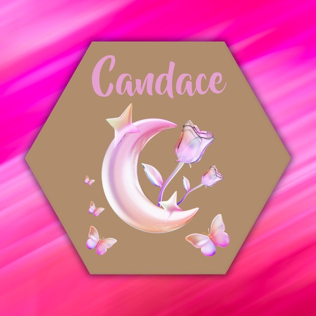 Hübsch Pink-Mond, Schmetterling, Blütenblume - Mon Untersetzer (Von Creator hochgeladen)