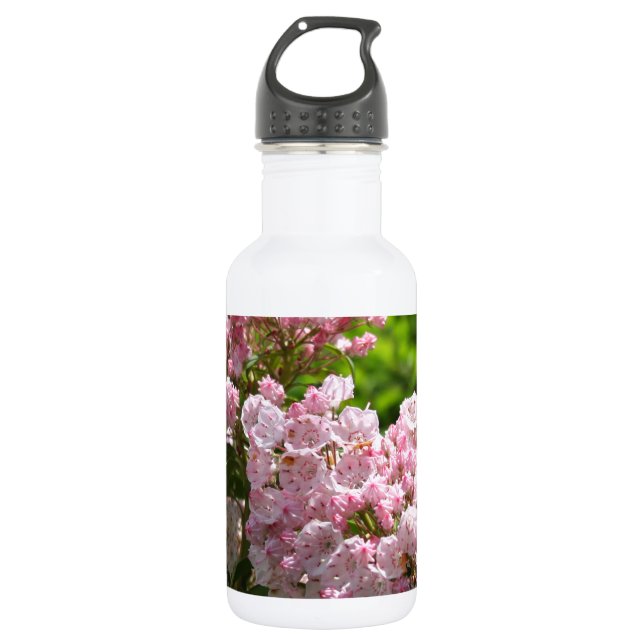 Hübsch Pink Mountain Laurel Blume Edelstahlflasche (Vorderseite)
