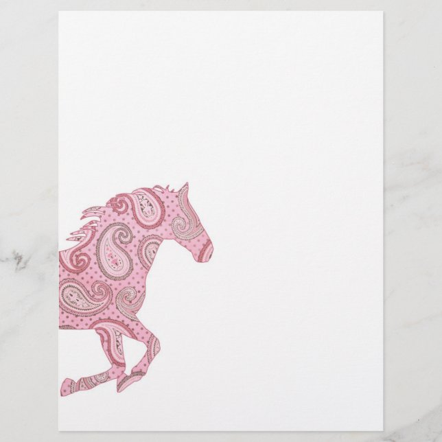 Hübsch Pink Paisley Horse (Vorderseite)