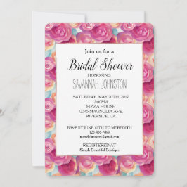 Hübsch Pink Peach Blume Brautparty Einladung