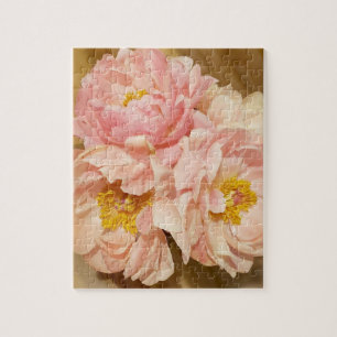 Hübsch Pink Peonies Blume Bouquet Puzzle