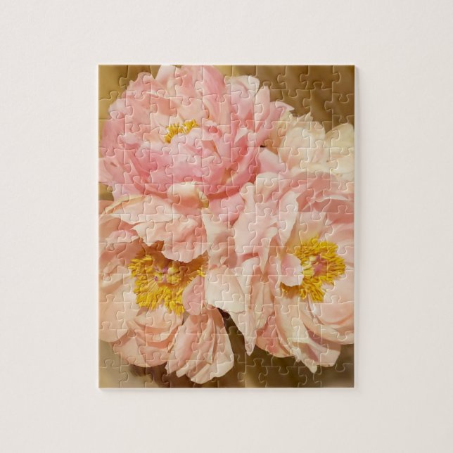 Hübsch Pink Peonies Blume Bouquet Puzzle (Vertikal)