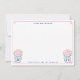 Hübsch Pink Peonies Ginger Jar Brautparty Dankeskarte