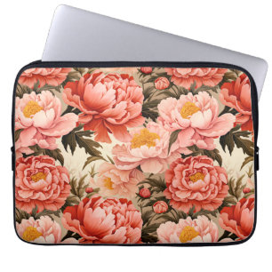 Hübsch Pink Peony Vintag Floral Muster Laptopschutzhülle