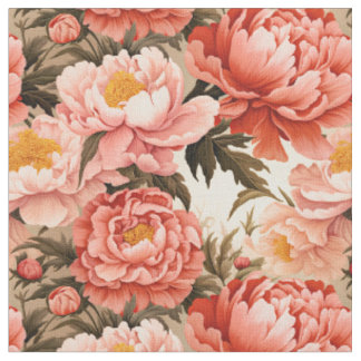 Hübsch Pink Peony Vintag Floral Muster Stoff