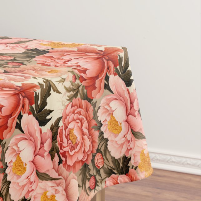 Hübsch Pink Peony Vintag Floral Muster Tischdecke (Beispiel)