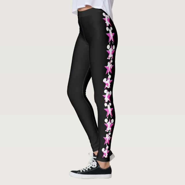 HÜBSCH PINK PERSONALISIERT CHEERLEADING LEGGINGS (Links)