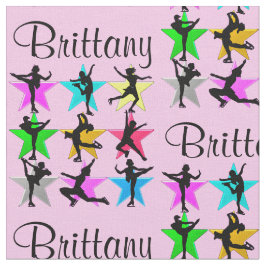 HÜBSCH PINK PERSONALISIERT FIGURE SKATEN FABRIC STOFF