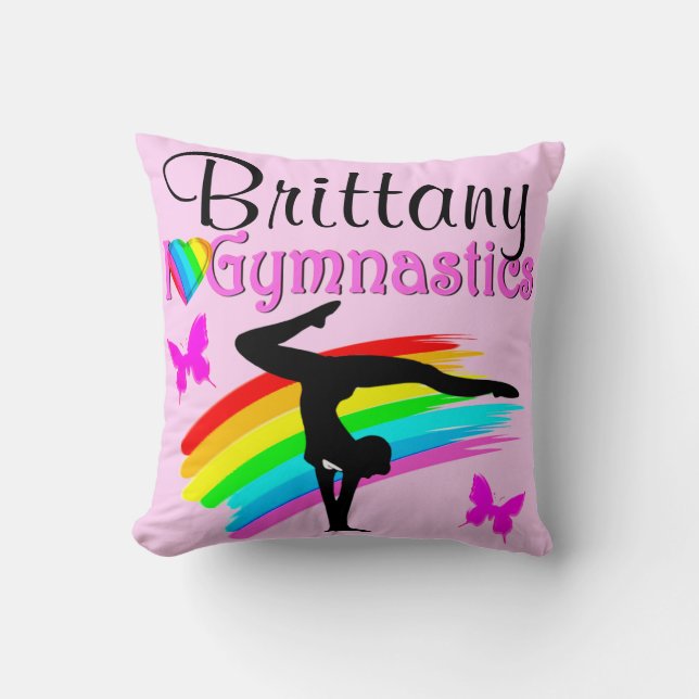 HÜBSCH PINK PERSONALISIERT GYMNASTICS PILLOW KISSEN (Vorderseite)