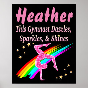 HÜBSCH PINK PERSONALISIERT GYMNASTICS POSTER