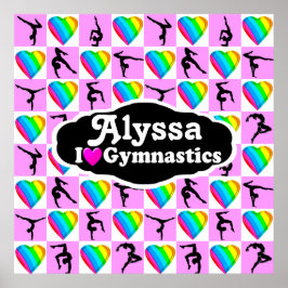 HÜBSCH PINK PERSONALISIERT GYMNASTICS POSTER