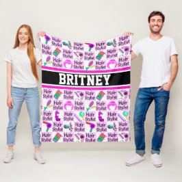 HÜBSCH PINK PERSONALISIERT HAIR STYLIST FLEECEDECKE