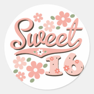 Hübsch Pink Petal Sweet 16 Stickers