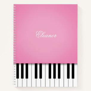 Hübsch-Pink-Piano-Musik-Tastatur nach Maß Notizbuch