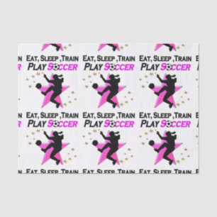 HÜBSCH PINK PLAYER SOCCER DESIGN SEIDENPAPIER