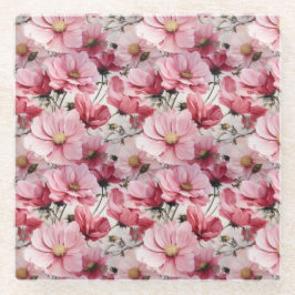 HÜBSCH PINK POPPY ANEMONE BLUME GLASUNTERSETZER