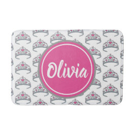 Hübsch Pink Princess Party Silver Tiara Crown Badematte