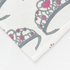 Hübsch Pink Princess Party Silver Tiara Crown Fleecedecke