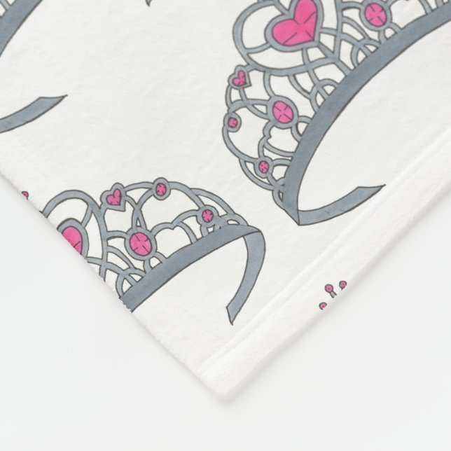 Hübsch Pink Princess Party Silver Tiara Crown Fleecedecke (Ecke)