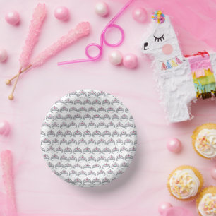 Hübsch Pink Princess Tiara Geburtstagsparty Girl Pappteller