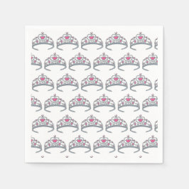 Hübsch Pink Princess Tiara Geburtstagsparty Girl Serviette