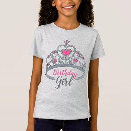 Hübsch Pink Princess Tiara Geburtstagsparty Girl T-Shirt