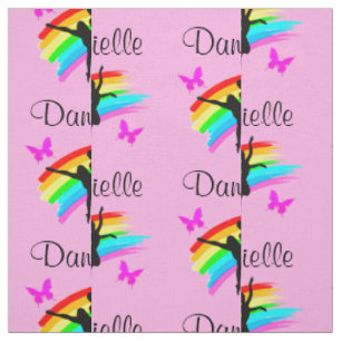 HÜBSCH PINK RAINBOW PERSONALISIERT DANCER FABRIC STOFF