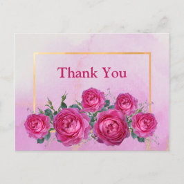 Hübsch Pink Rose Bouquet Bläserchen Postkarte